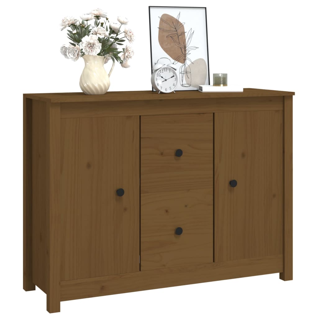 Credenza Miele 100x35x74 cm in Legno Massello di Pino - homemem39