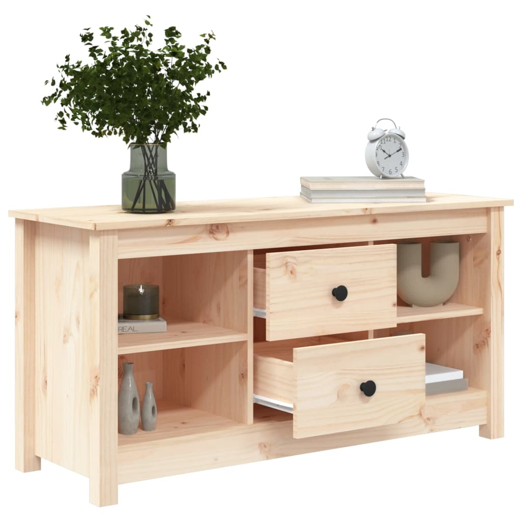 Mobile Porta TV 103x36,5x52 cm in Legno Massello di Pino - homemem39