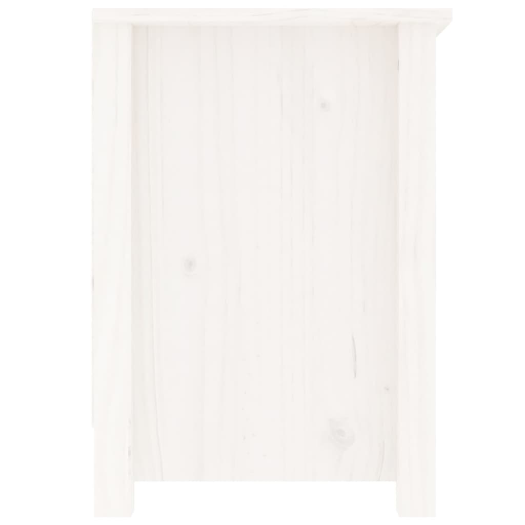 Mobile Porta TV Bianco 103x36,5x52 cm in Legno Massello di Pino - homemem39