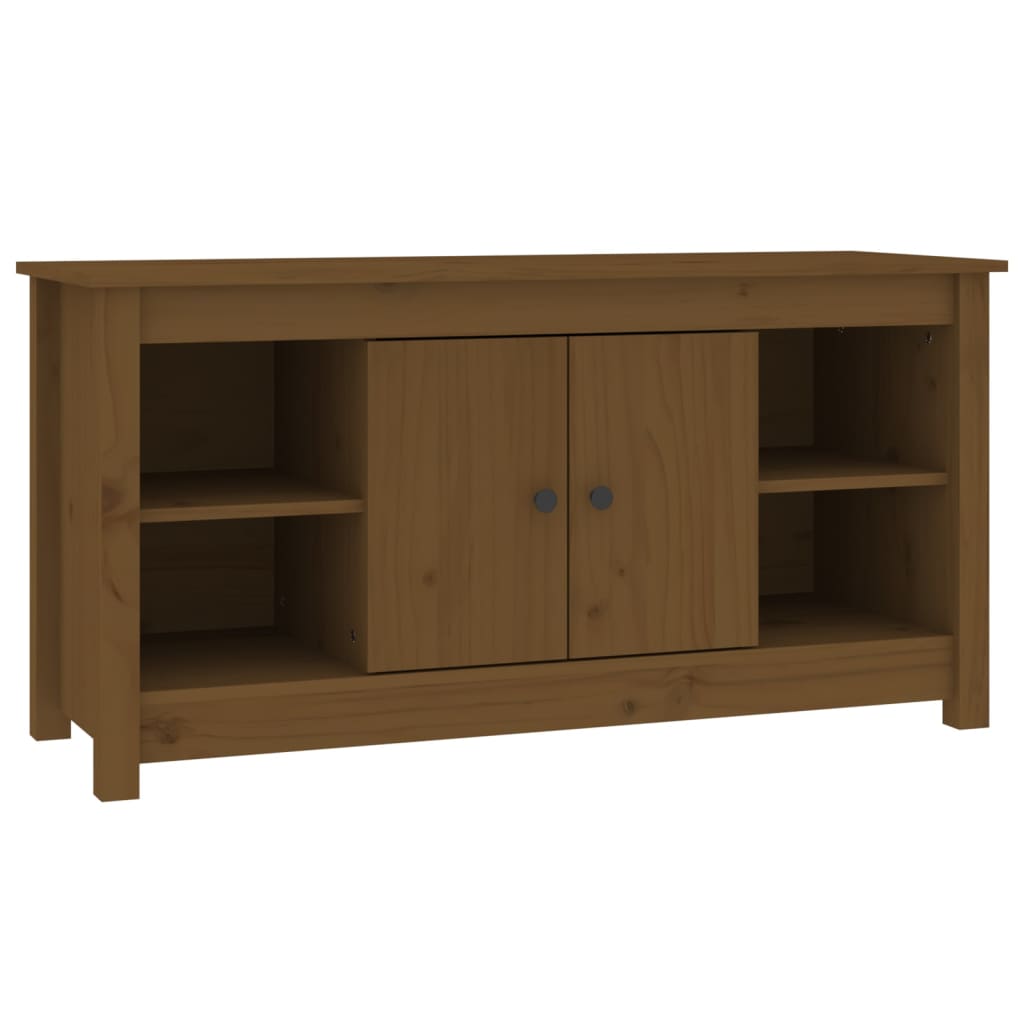 Mobile Porta TV Miele 103x36,5x52 cm in Legno Massello di Pino - homemem39