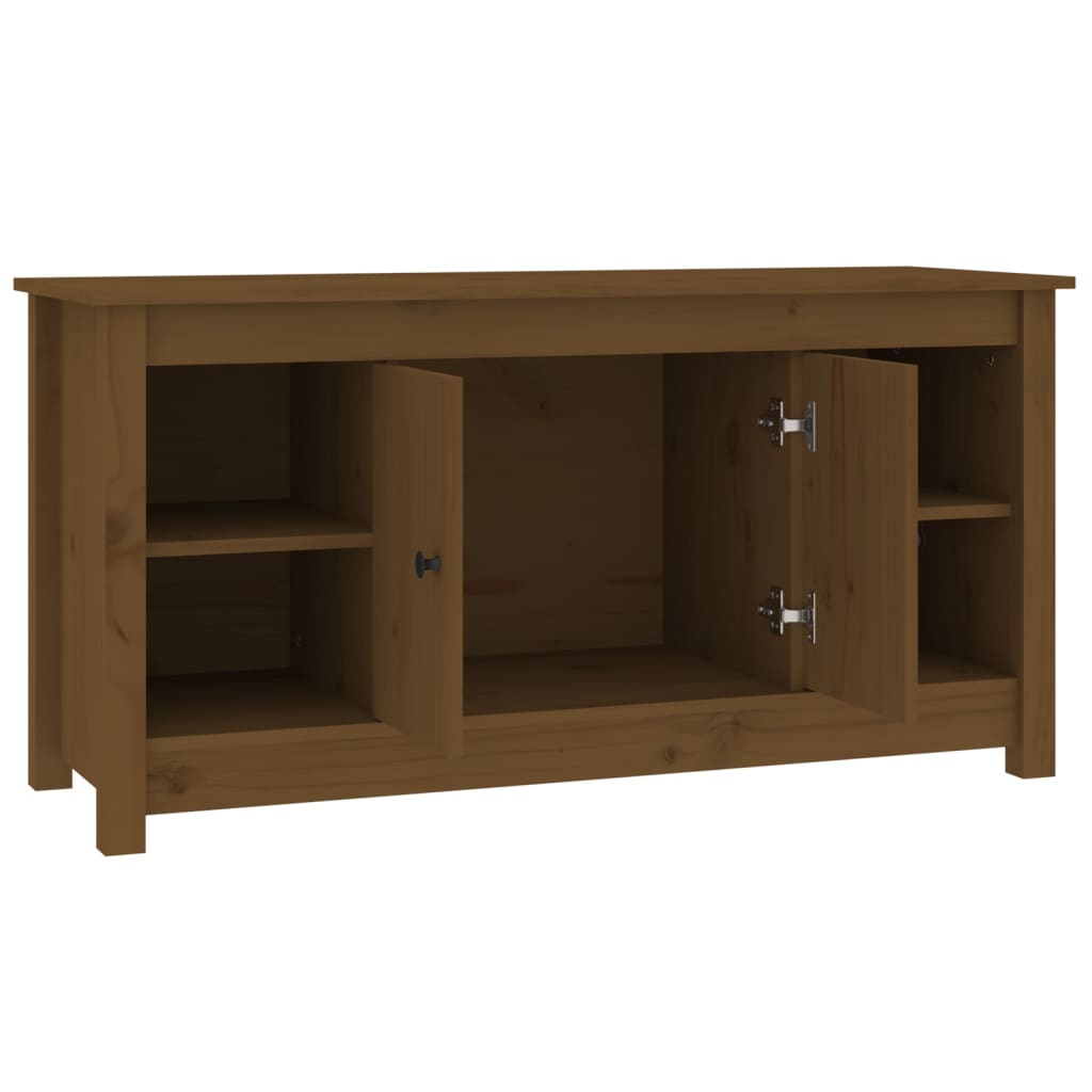 Mobile Porta TV Miele 103x36,5x52 cm in Legno Massello di Pino - homemem39