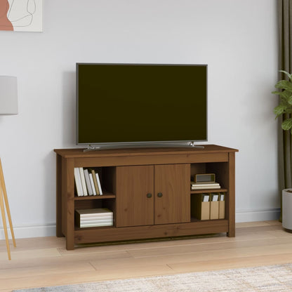 Mobile Porta TV Miele 103x36,5x52 cm in Legno Massello di Pino - homemem39