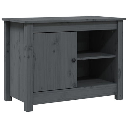 Mobile Porta TV Grigio 70x36,5x52 cm in Legno Massello di Pino - homemem39