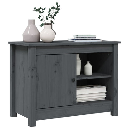 Mobile Porta TV Grigio 70x36,5x52 cm in Legno Massello di Pino - homemem39