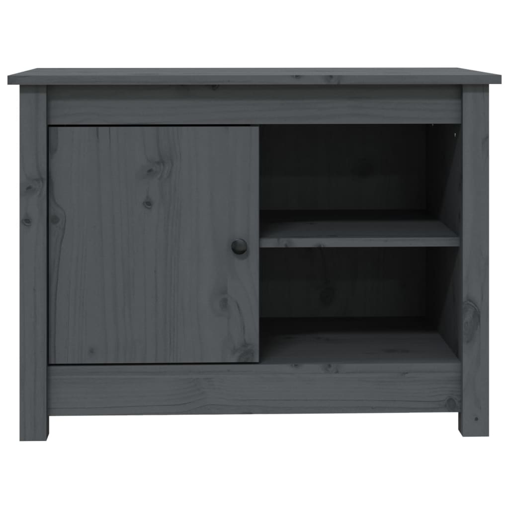 Mobile Porta TV Grigio 70x36,5x52 cm in Legno Massello di Pino - homemem39