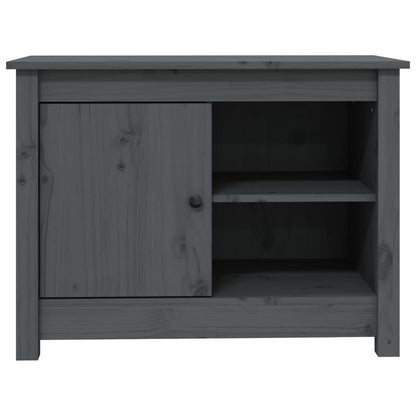 Mobile Porta TV Grigio 70x36,5x52 cm in Legno Massello di Pino - homemem39