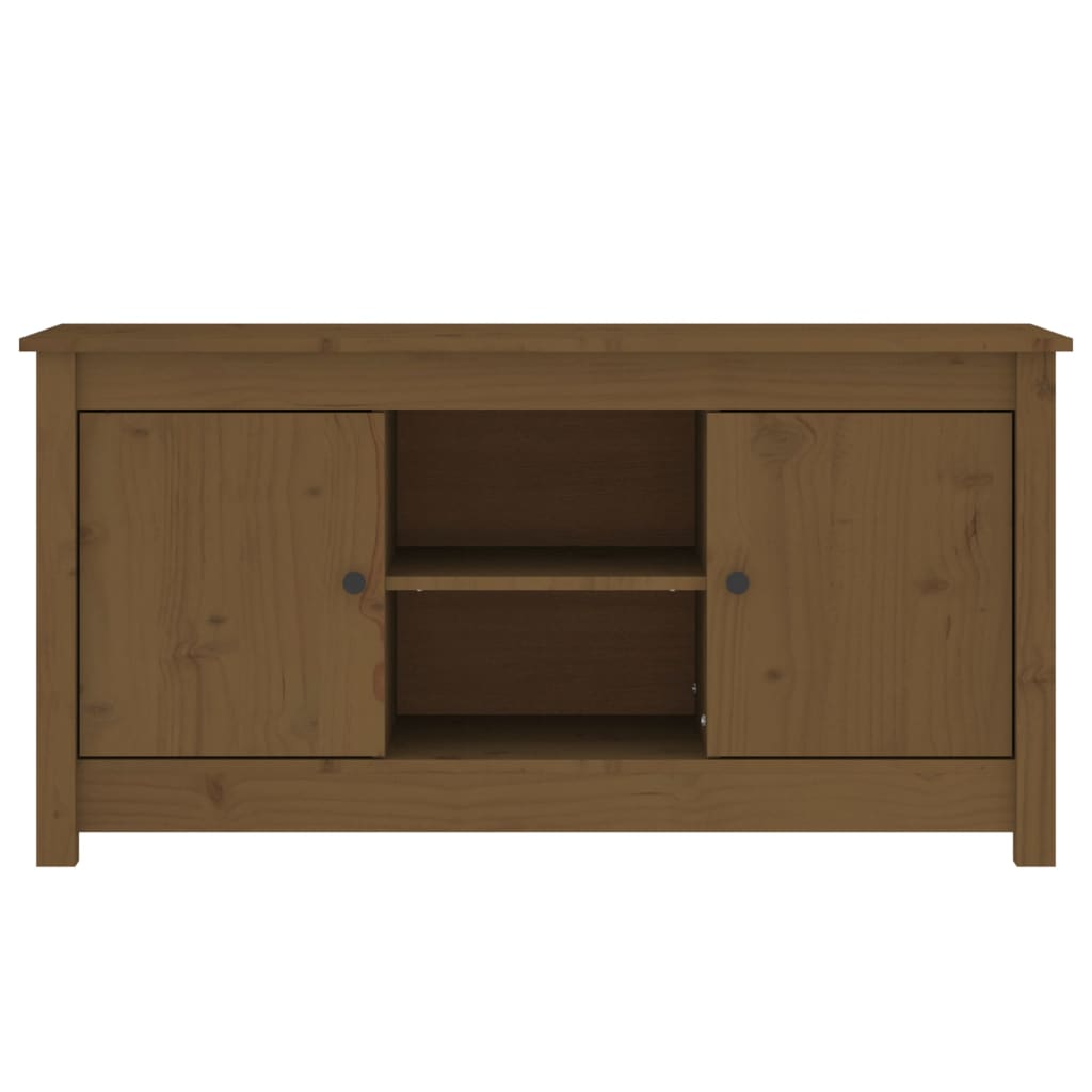 Mobile Porta TV Miele 103x36,5x52 cm in Legno Massello di Pino - homemem39