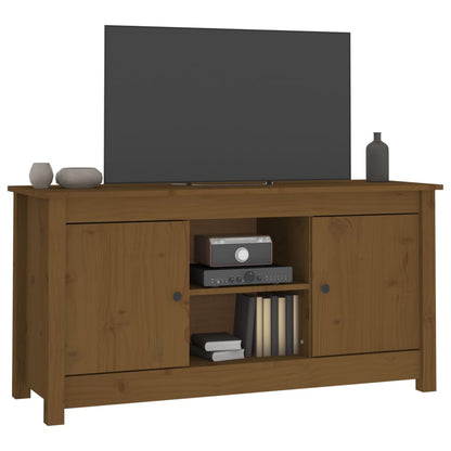 Mobile Porta TV Miele 103x36,5x52 cm in Legno Massello di Pino - homemem39