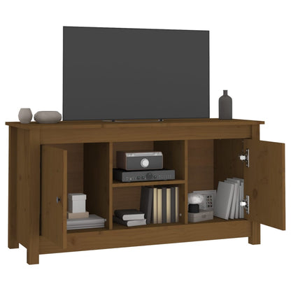 Mobile Porta TV Miele 103x36,5x52 cm in Legno Massello di Pino - homemem39