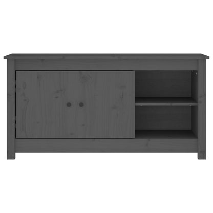 Mobile Porta TV Grigio 103x36,5x52 cm in Legno Massello di Pino - homemem39