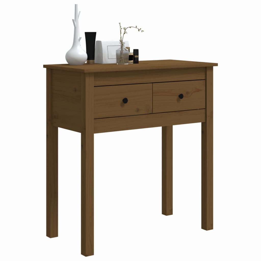 Tavolo Consolle Miele 70x35x75 cm in Legno Massello di Pino - homemem39