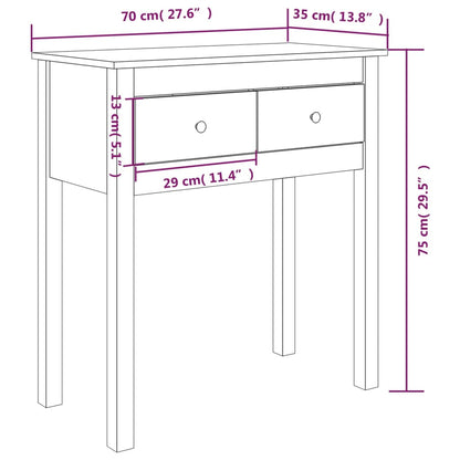 Tavolo Consolle Miele 70x35x75 cm in Legno Massello di Pino - homemem39