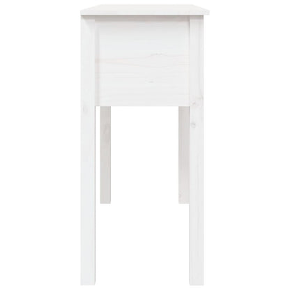 Tavolo Consolle Bianco 100x35x75 cm in Legno Massello di Pino - homemem39