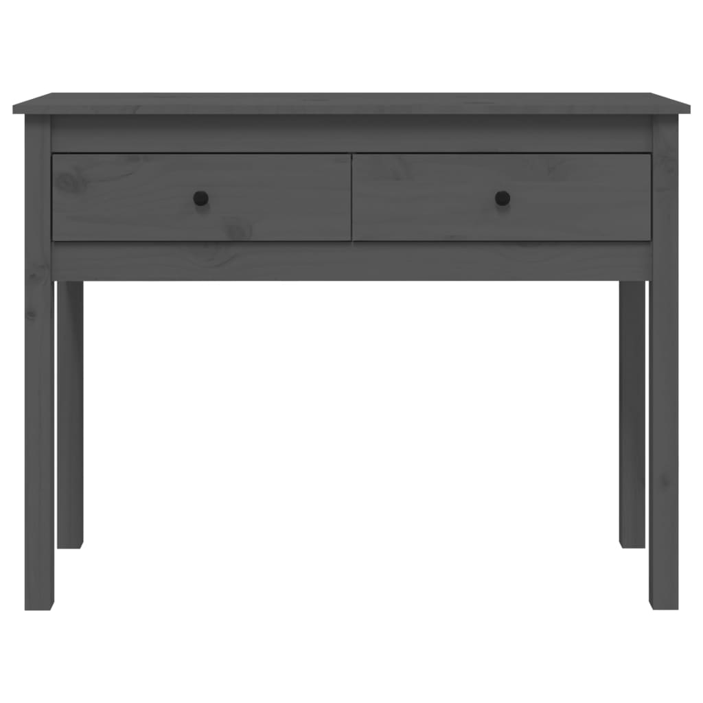 Tavolo Consolle Grigio 100x35x75 cm in Legno Massello di Pino - homemem39