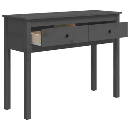 Tavolo Consolle Grigio 100x35x75 cm in Legno Massello di Pino - homemem39