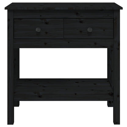 Tavolo Consolle Nero 75x35x75 cm in Legno Massello di Pino - homemem39