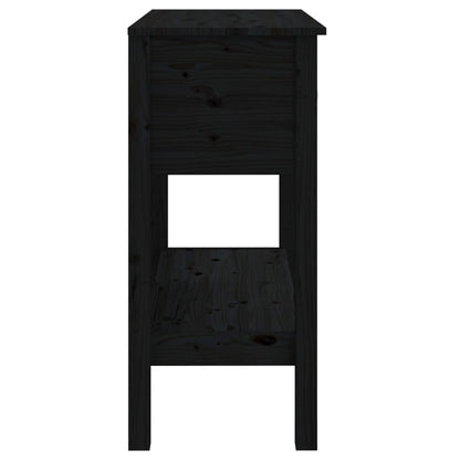 Tavolo Consolle Nero 75x35x75 cm in Legno Massello di Pino - homemem39