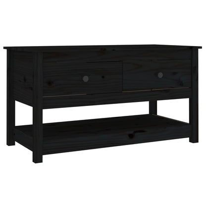 Tavolino da Salotto Nero 102x49x55 cm in Legno Massello di Pino - homemem39