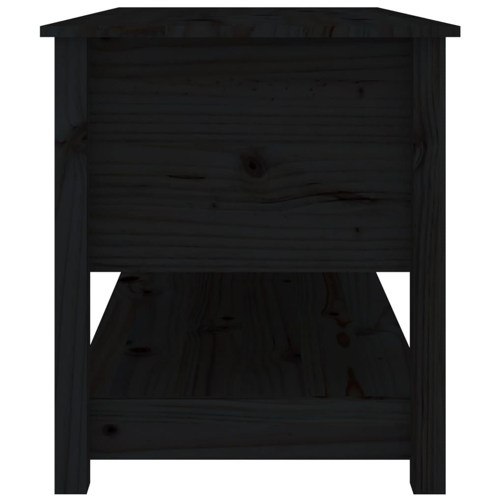 Tavolino da Salotto Nero 102x49x55 cm in Legno Massello di Pino - homemem39