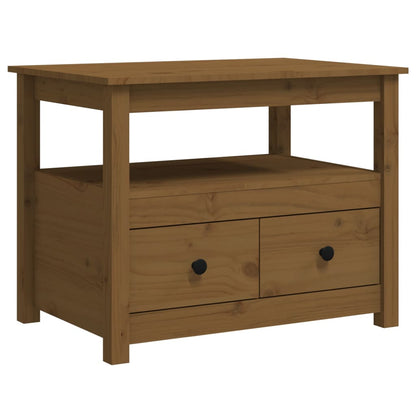 Tavolino da Salotto Miele 71x49x55 cm in Legno Massello di Pino - homemem39