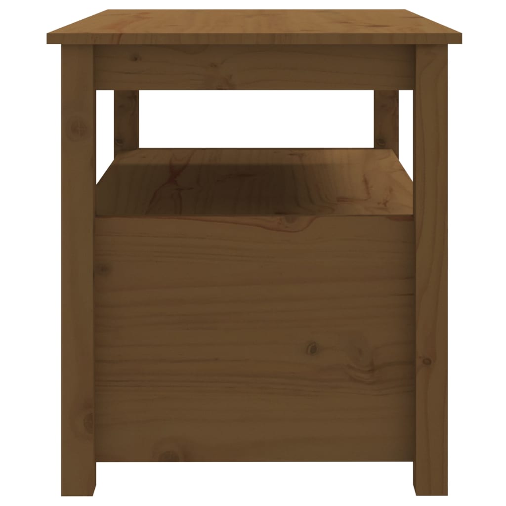 Tavolino da Salotto Miele 71x49x55 cm in Legno Massello di Pino - homemem39