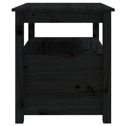 Tavolino da Salotto Nero 71x49x55 cm in Legno Massello di Pino - homemem39