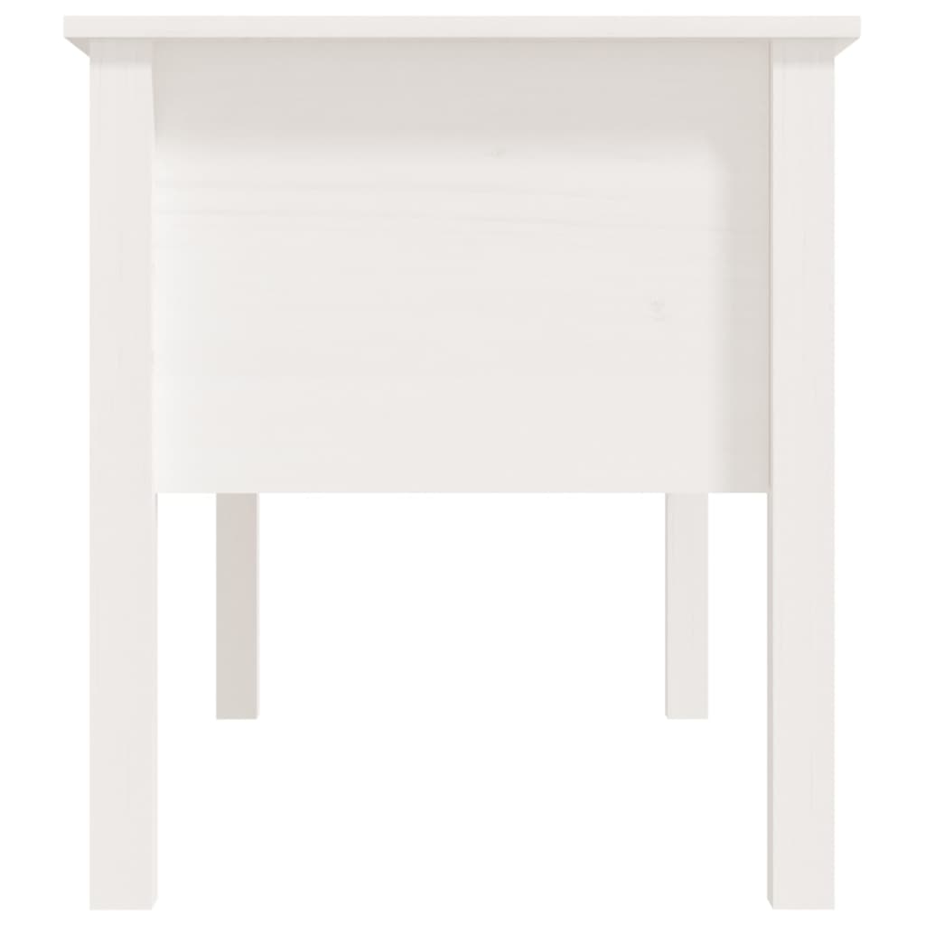 Tavolino da Salotto Bianco 102x49x55 cm Legno Massello di Pino - homemem39