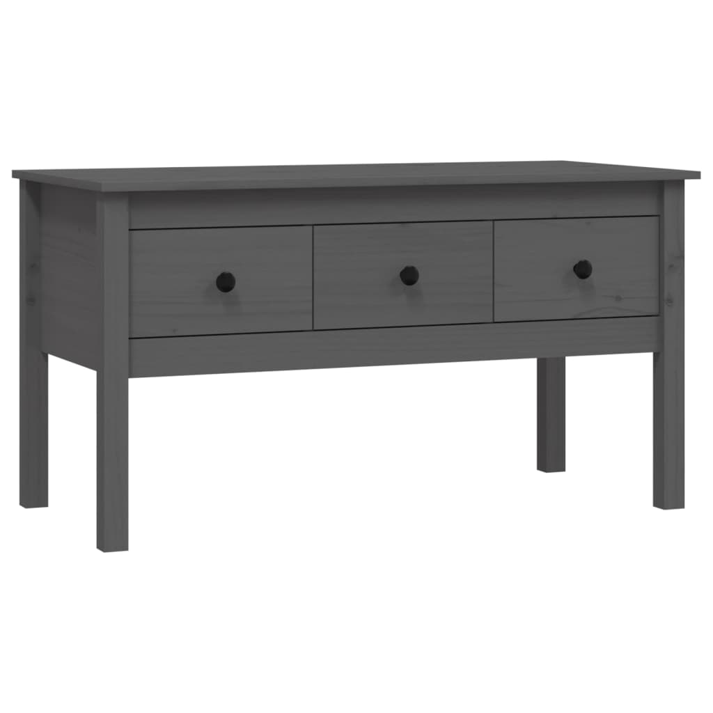 Tavolino da Salotto Grigio 102x49x55 cm Legno Massello di Pino - homemem39