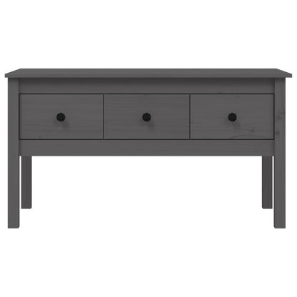 Tavolino da Salotto Grigio 102x49x55 cm Legno Massello di Pino - homemem39