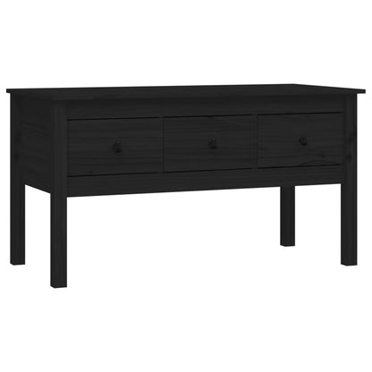 Tavolino da Salotto Nero 102x49x55 cm in Legno Massello di Pino - homemem39