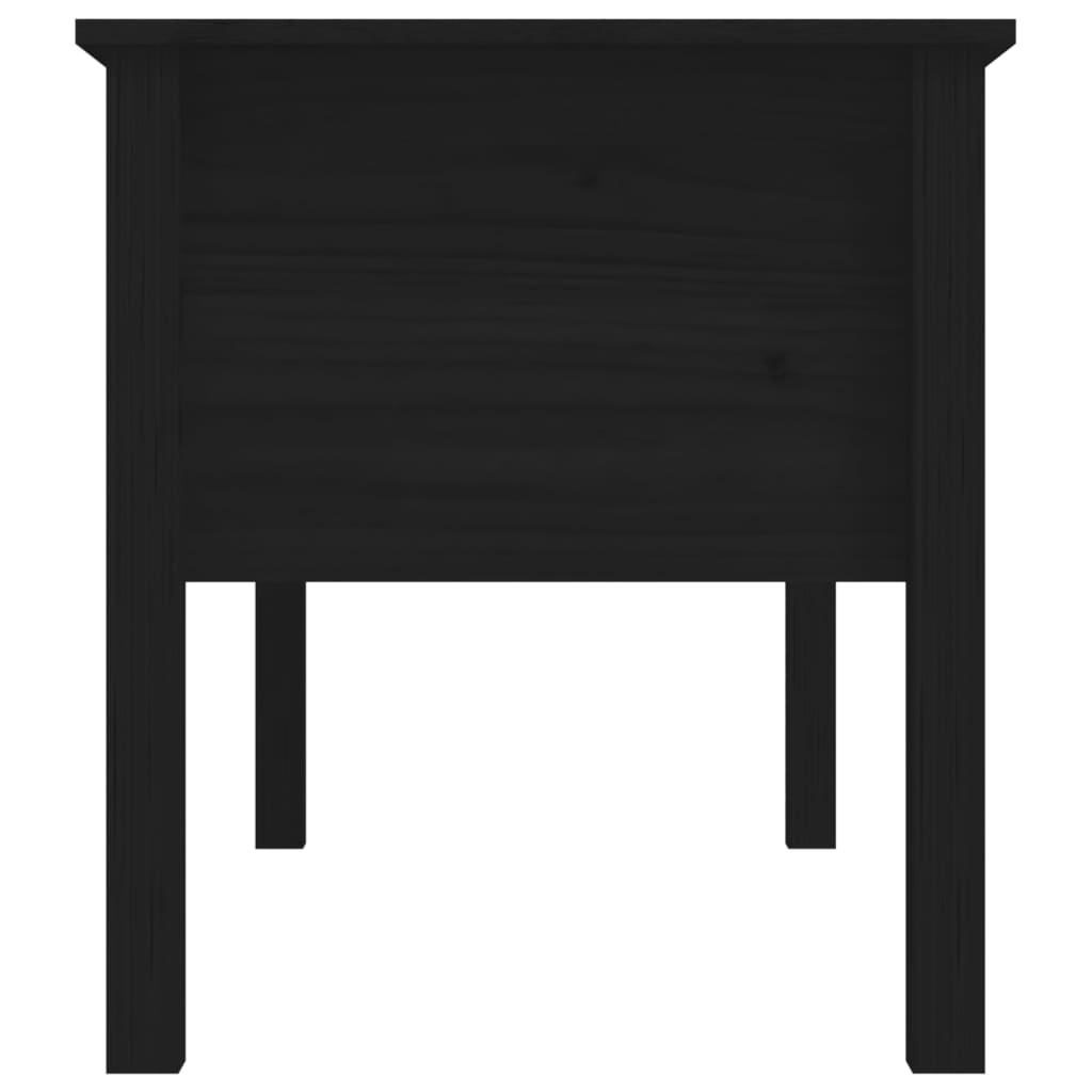 Tavolino da Salotto Nero 102x49x55 cm in Legno Massello di Pino - homemem39