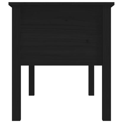 Tavolino da Salotto Nero 102x49x55 cm in Legno Massello di Pino - homemem39