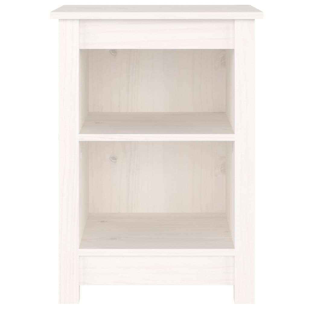 Comodini 2 pz Bianchi 40x35x55 cm in Legno Massello di Pino - homemem39