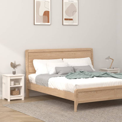 Comodini 2 pz Bianchi 40x35x55 cm in Legno Massello di Pino - homemem39