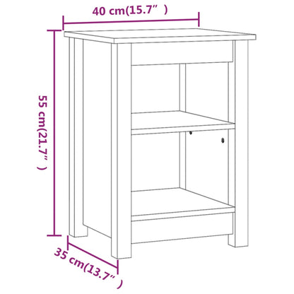 Comodini 2 pz Bianchi 40x35x55 cm in Legno Massello di Pino - homemem39