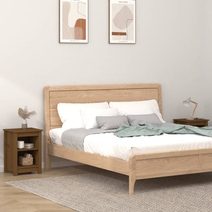 Comodini 2 pz Miele 40x35x55 cm in Legno Massello di Pino - homemem39