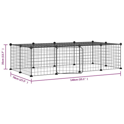 Gabbia per Animali 20 Pannelli con Porta Nera 35x35 cm Acciaio - homemem39