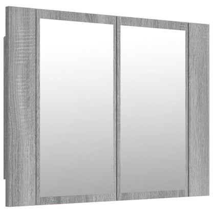 Mobile Specchio LED Grigio Sonoma 60x12x45cm Legno Multistrato - homemem39