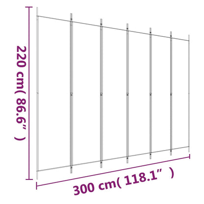 Divisorio a 6 Pannelli Antracite 300x220 cm Tessuto - homemem39