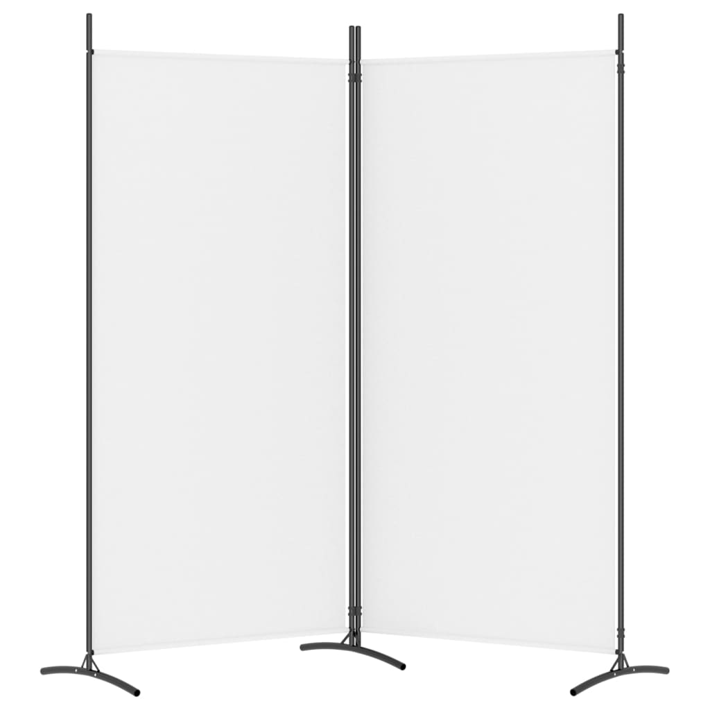 vidaXL Divisorio a 2 Pannelli Bianco 175x180 cm Tessuto - homemem39