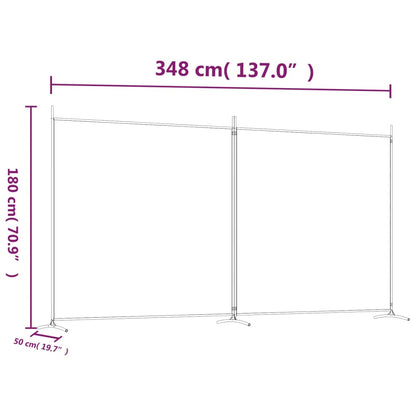 vidaXL Divisorio a 2 Pannelli Marrone 348x180 cm in Tessuto - homemem39