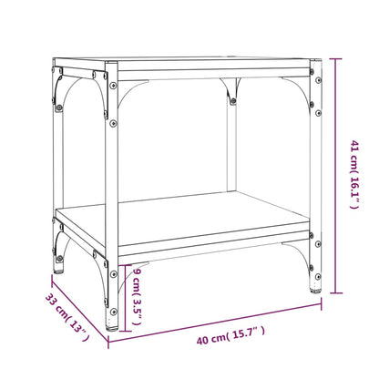 Mobile Porta TV Nero 40x33x41 cm in Legno Multistrato e Acciaio - homemem39