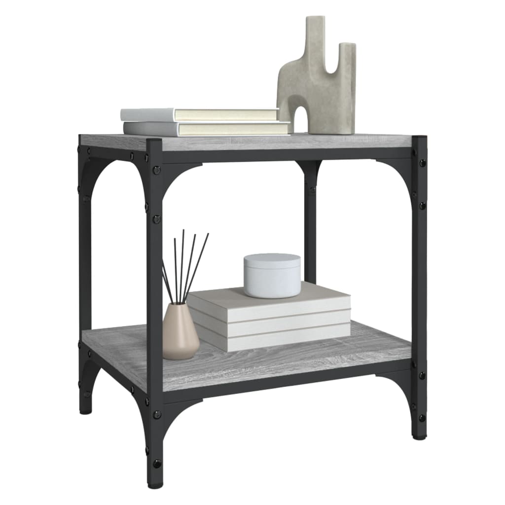 Mobile TV Grigio Sonoma 40x33x41 cm Legno Multistrato e Acciaio - homemem39