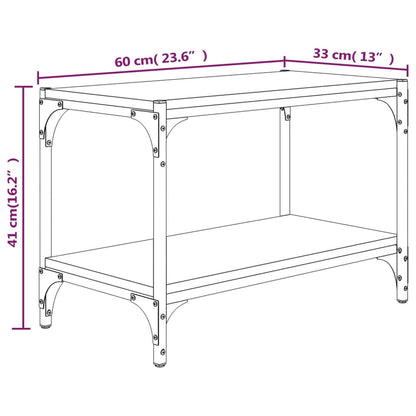 Mobile Porta TV Nero 60x33x41 cm in Legno Multistrato e Acciaio - homemem39