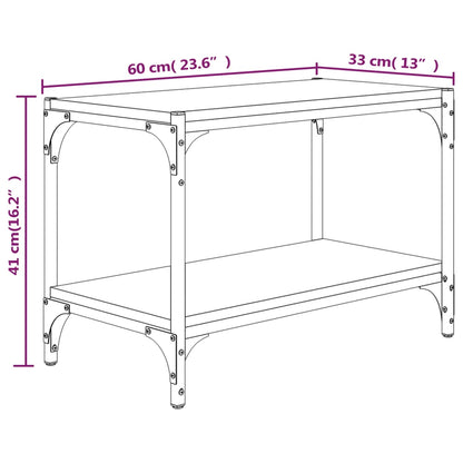 Mobile TV Rovere Sonoma 60x33x41 cm Legno Multistrato e Acciaio - homemem39