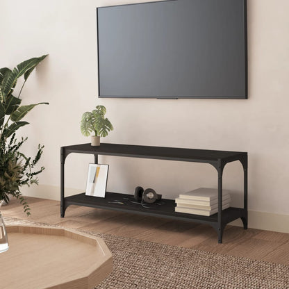 Mobile Porta TV Nero 100x33x41cm in Legno Multistrato e Acciaio - homemem39