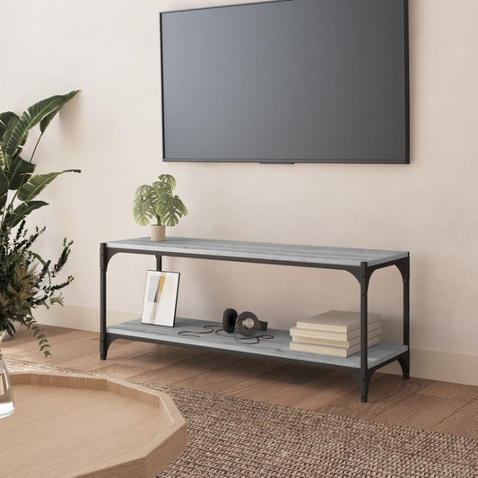 Mobile TV Grigio Sonoma 100x33x41cm Legno Multistrato e Acciaio - homemem39