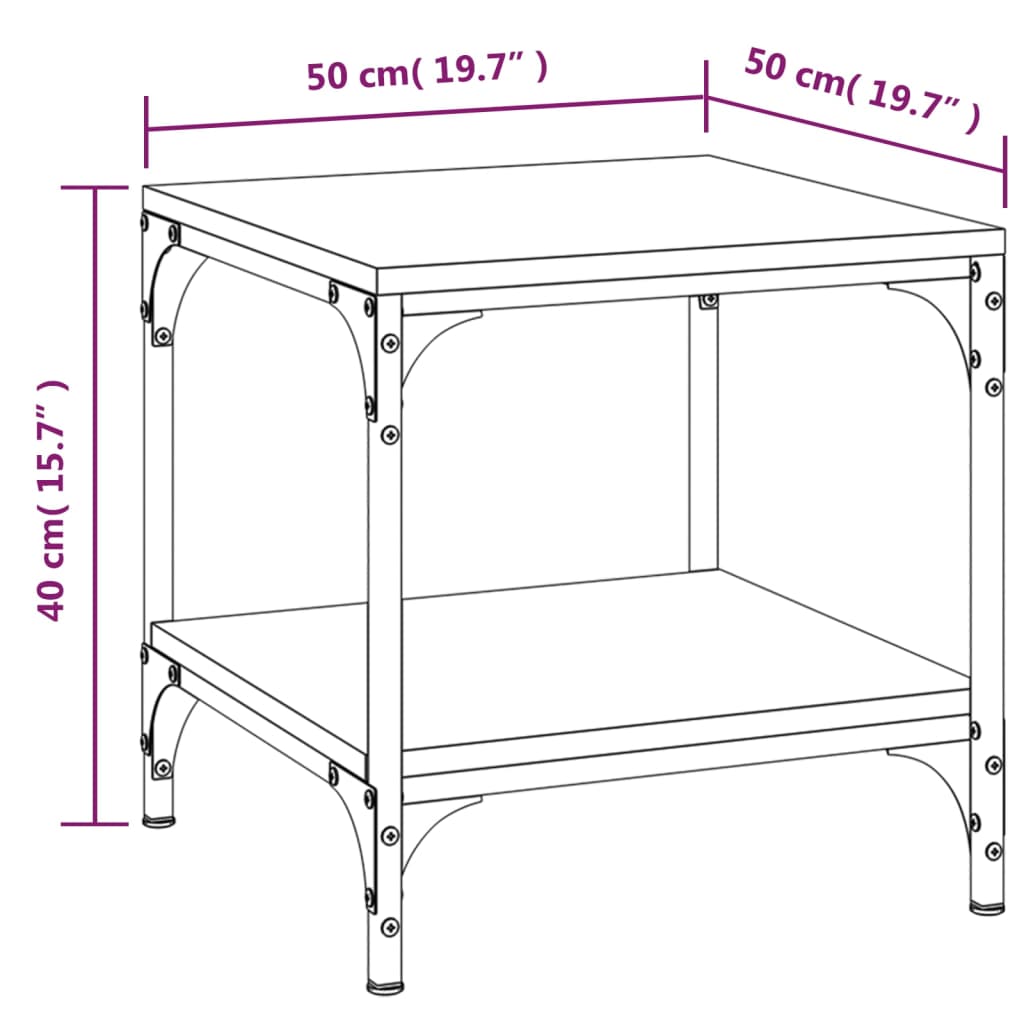 Tavolino da Salotto Nero 50x50x40 cm in Legno Multistrato - homemem39