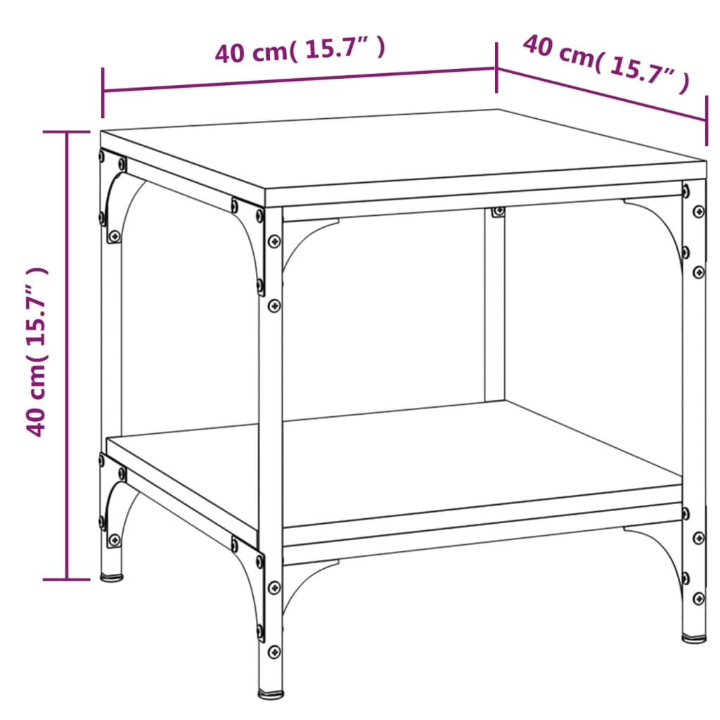 Tavolino Nero 40x40x40 cm in Legno Multistrato - homemem39