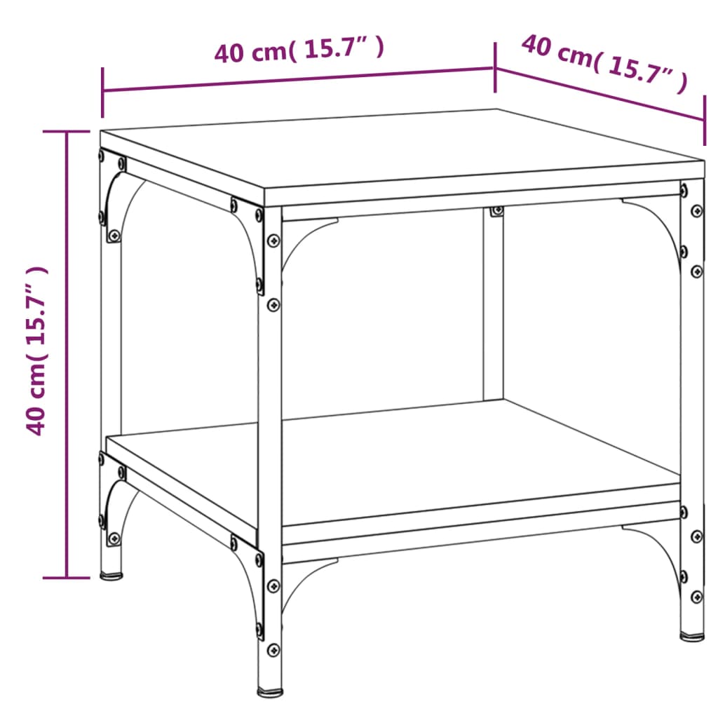 Tavolini 2pz Nerorovere marrone 40x40x40cm in Legno Multistrato - homemem39